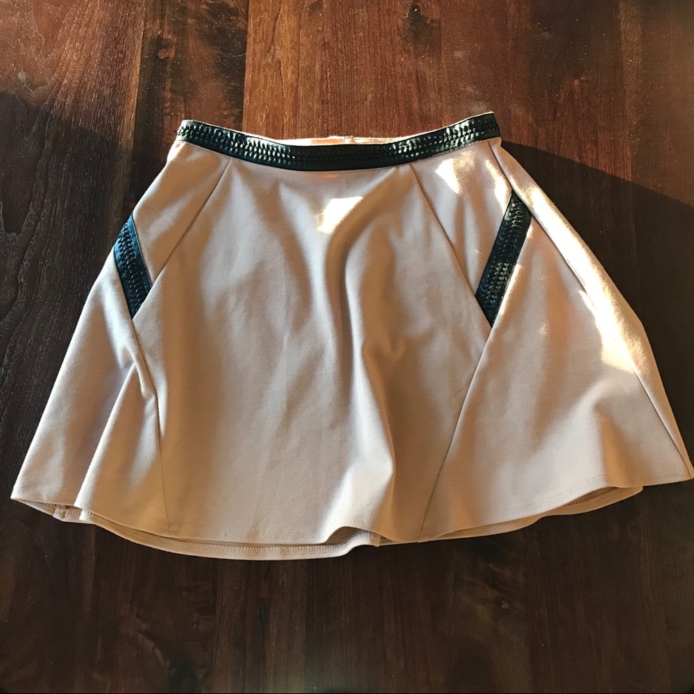 Very J Flare Blush Pink and leather Skirt - M